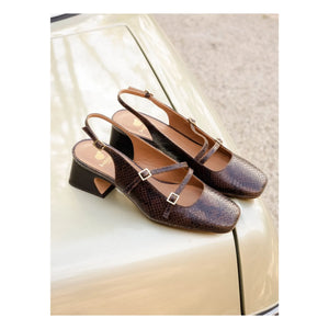 Bobbies - Babies Becca Snake Printed Leather | Brown