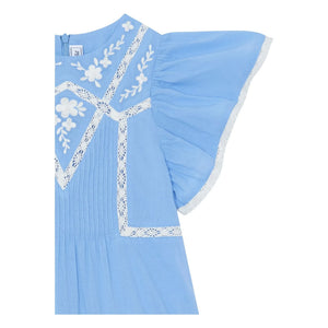 Tartine et Chocolat - Spitzenkleid mit Rüschen | Azure Blue