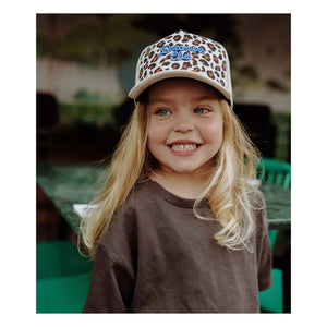 Hello Hossy - Trucker Leopar Kavisli Siperlikli Şapka Geri Dönüştürülmüş Elyaflar | Krem