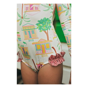 Pepita & Me - Alana Island Langarm-Badeanzug | Ecru