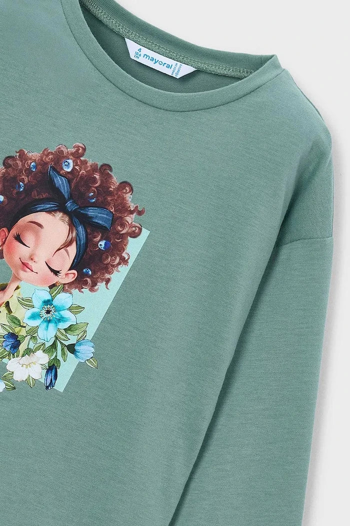Mayoral children's cotton long-sleeve blouse