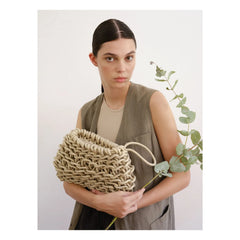 Alienina - Vero Metalik Clutch Çanta | Keten