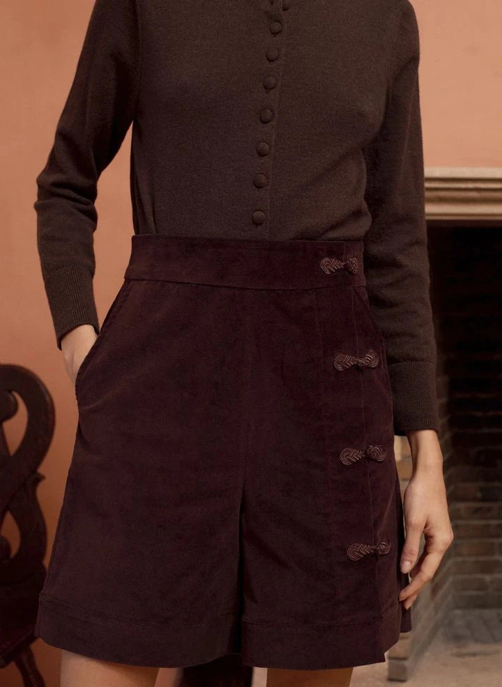 Maria de la Orden - Pantalones Bermuda Silene de Algodón | Chocolate