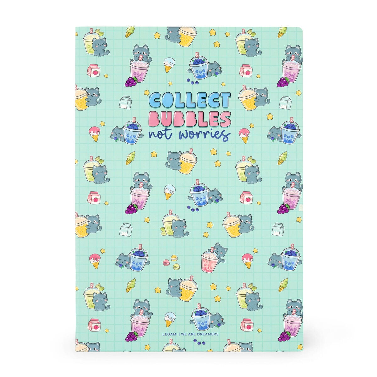 Legami - Exercise Kitap - A4 Defter - 8 mm Ruled - Kitty Bubble Tea