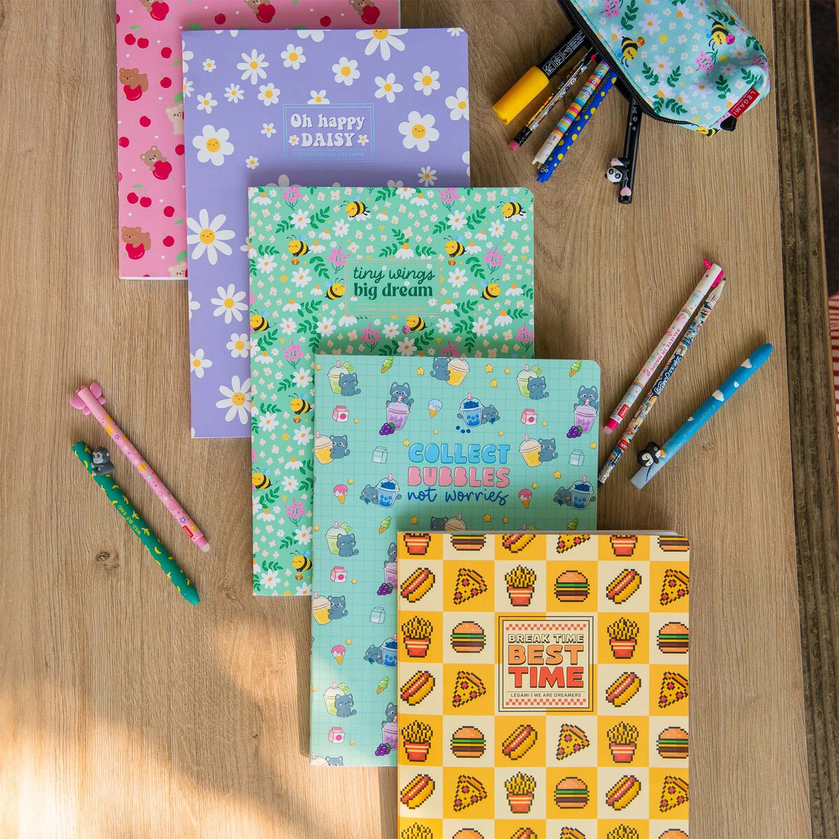 Legami - Exercise Kitap - A4 Defter - 8 mm Ruled - Food Pixel