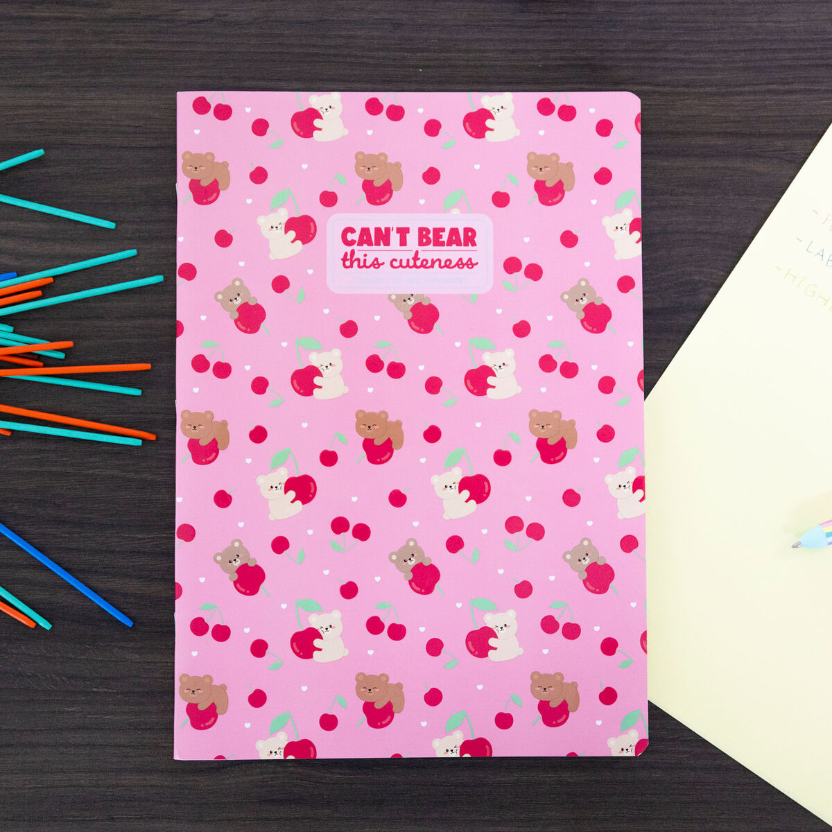Legami - Exercise Kitap - A4 Defter - 4 mm Squared - Ayıcık Cherry