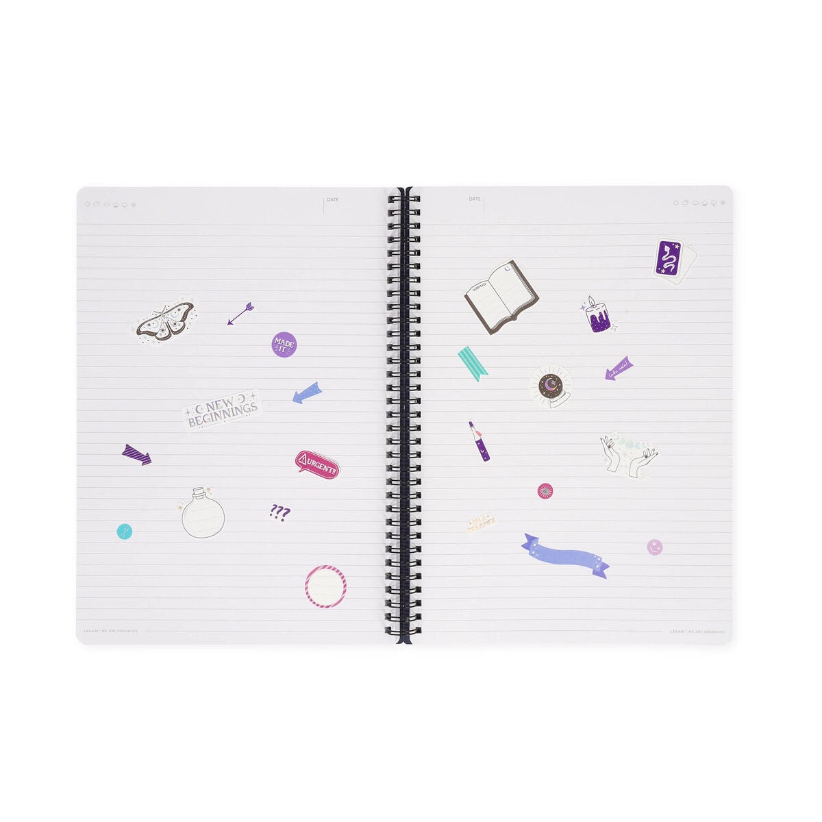 Legami - Cuaderno A4 Rayado con Tapa Dura Ilustrada - Polilla - Jotter - Espiral