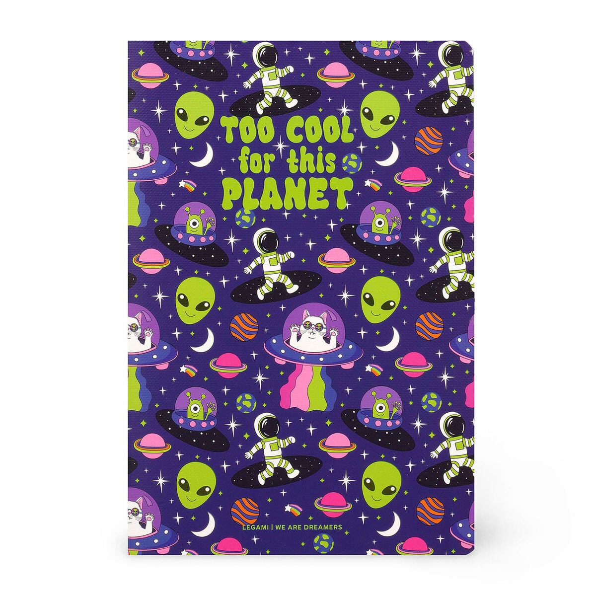 Legami - A5 Lined Defter ile Illustrated Hard Kılıf - Uzay