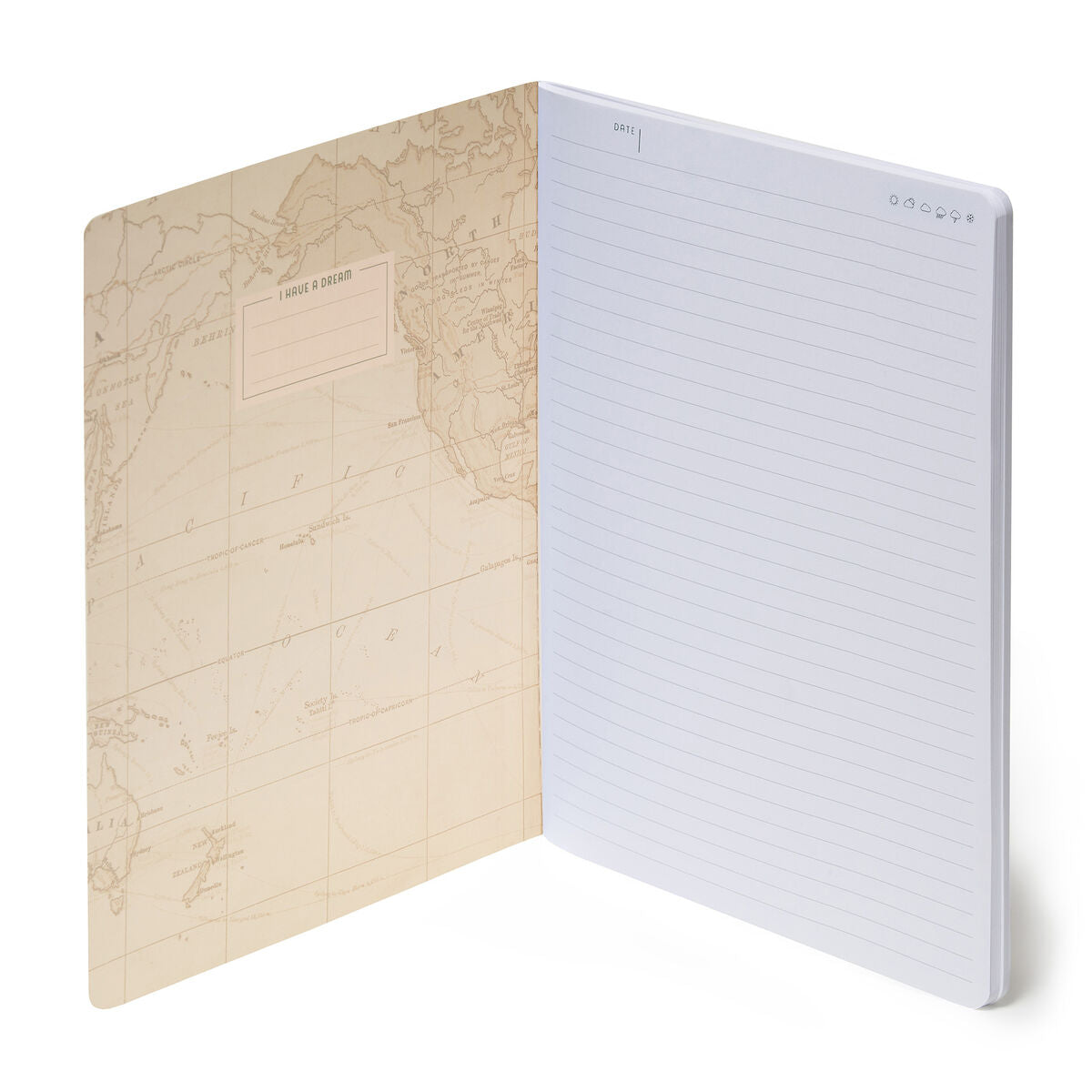 Legami - B5 Lined Defter ile Illustrated Hard Kılıf - Seyahat Map