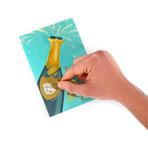 Legami - Mutlu Doğum Günü Kazımalı-Açılan Doğum Günü Kartı - Şişe - Kazımalı Kartı