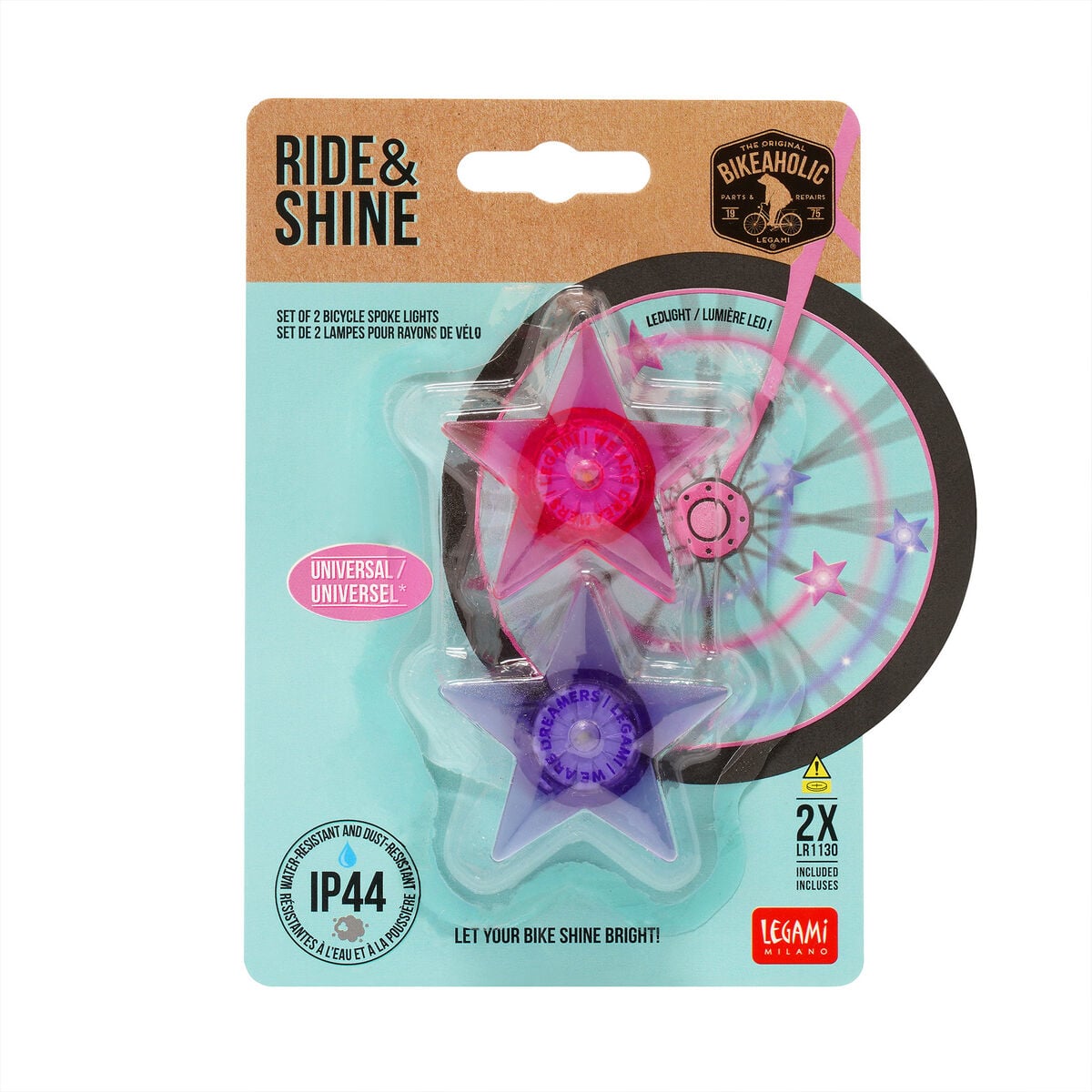 Legami - Seti 2 LED Lights Bicycle Spokes - Tek Boynuzlu At - Ride & Shine