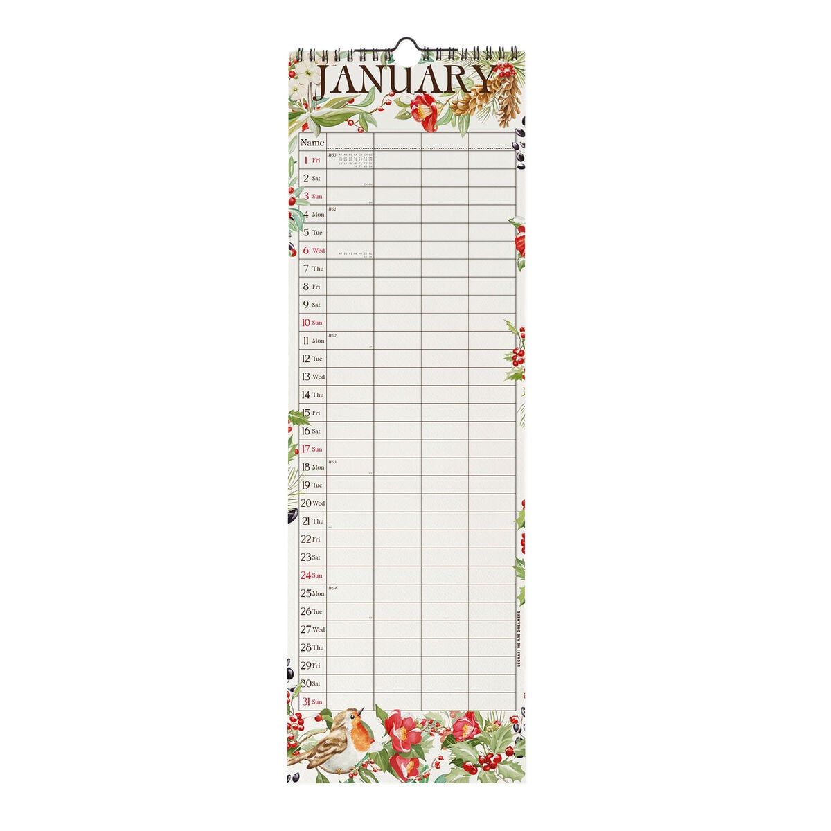 Legami - My Secret Garden 2027 Wall Takvim - 16 x 49 cm