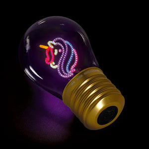 Legami - Dekoratif Lightbulb-Shaped Table Lamp - Tek Boynuzlu At - Bulb Fiction