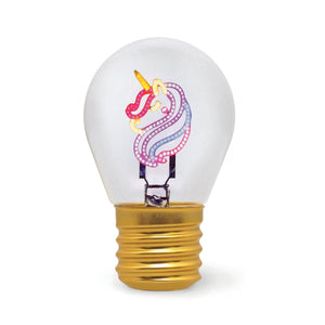 Legami - Dekoratif Lightbulb-Shaped Table Lamp - Tek Boynuzlu At - Bulb Fiction