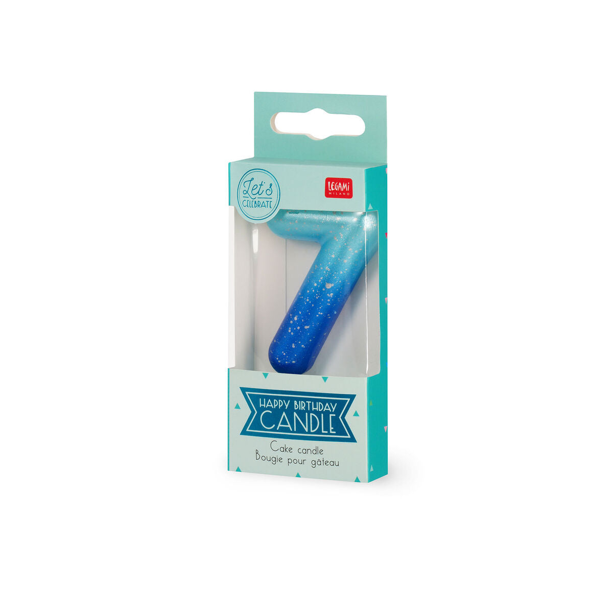 Legami - Blue Doğum Günü Cake Candle - 7 - Mutlu Doğum Günü Candle