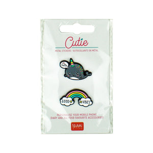 Legami - Seti 2 Narwhal + Rainbow Metal Stickers - Cutie