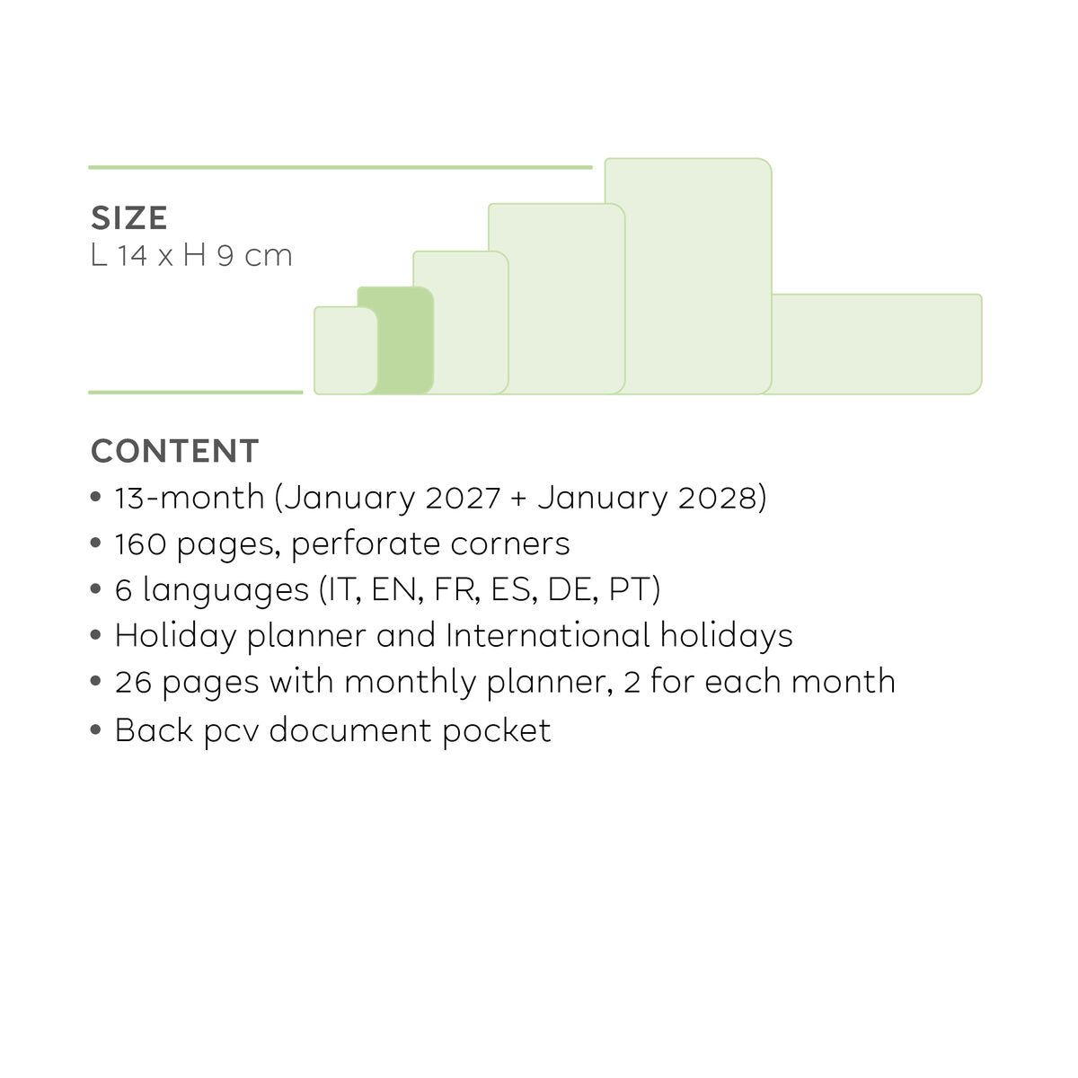 Legami - 13-Month Küçük Horizontal Weekly Günlük 2027 - Sunrise Lover