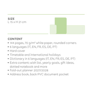 Legami - 12-Month Büyük Spiral-Bound Weekly Günlük 2027 - Daisy