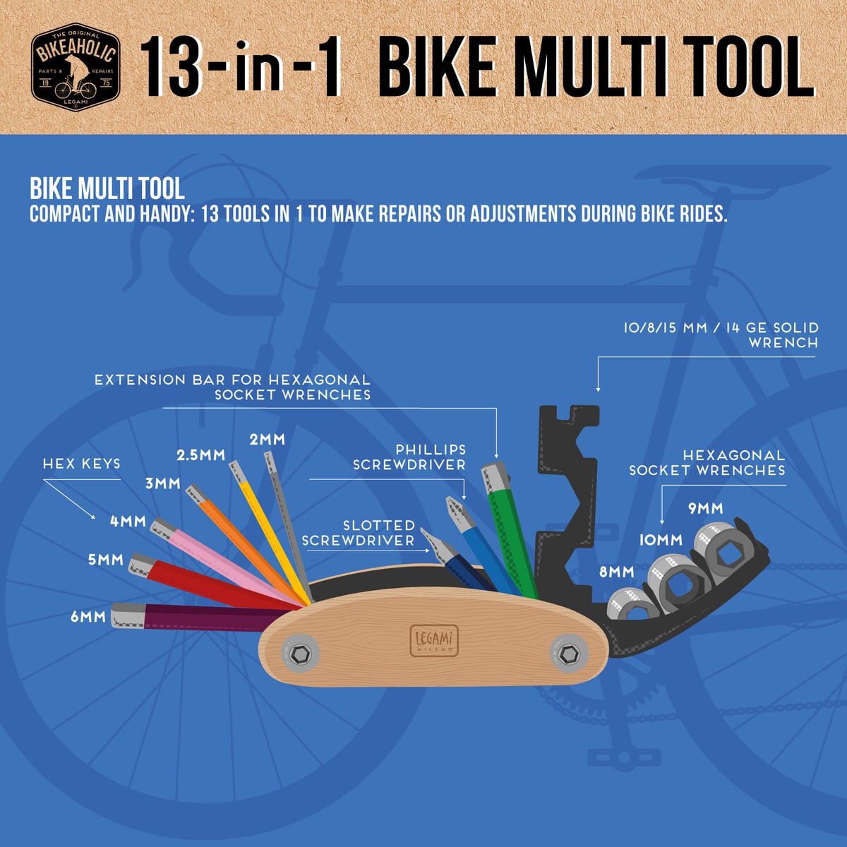 Legami - 13-in-1 - Bike Multi Tool