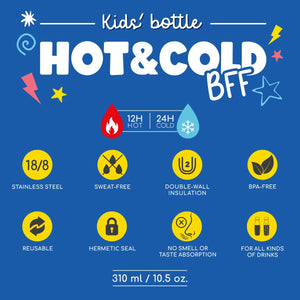 Legami - Vakum Şişe Çocuklar İçin - Monster - Hot&Cold BFF
