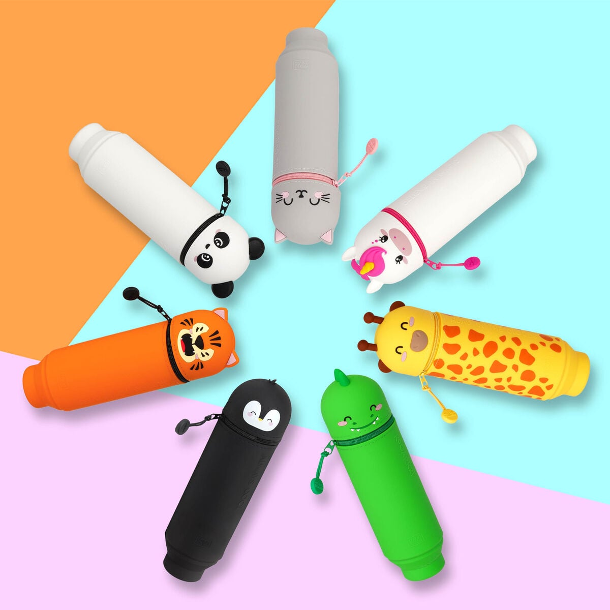 Legami - Tiger "Grrreat Adventures" 2-in-1 Silicone Kalem Kutu - Kawaii