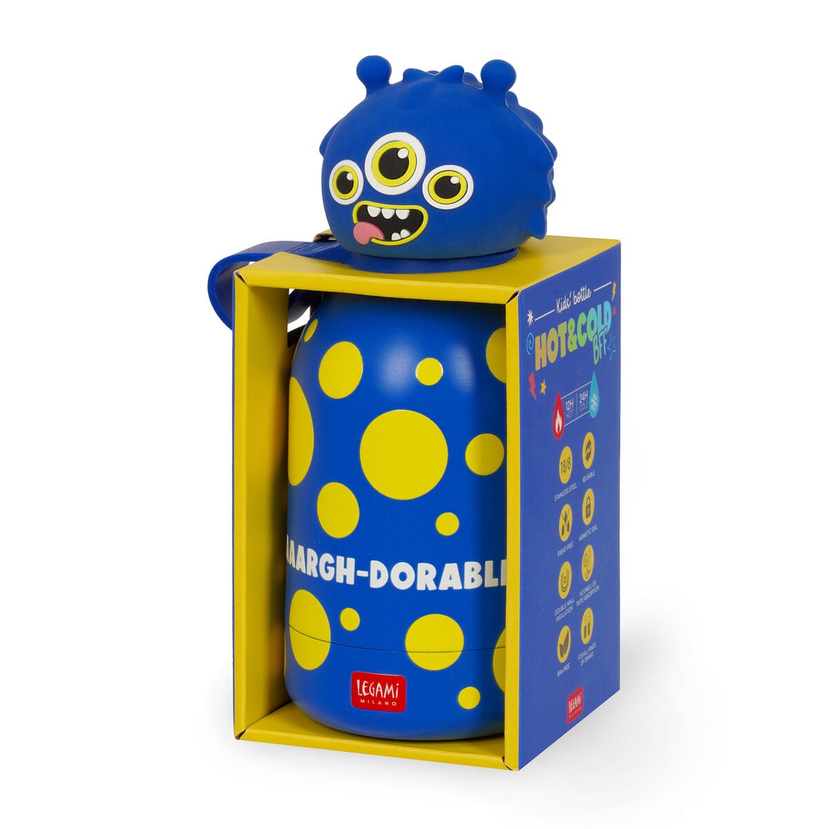 Legami - Vakum Şişe Çocuklar İçin - Monster - Hot&Cold BFF