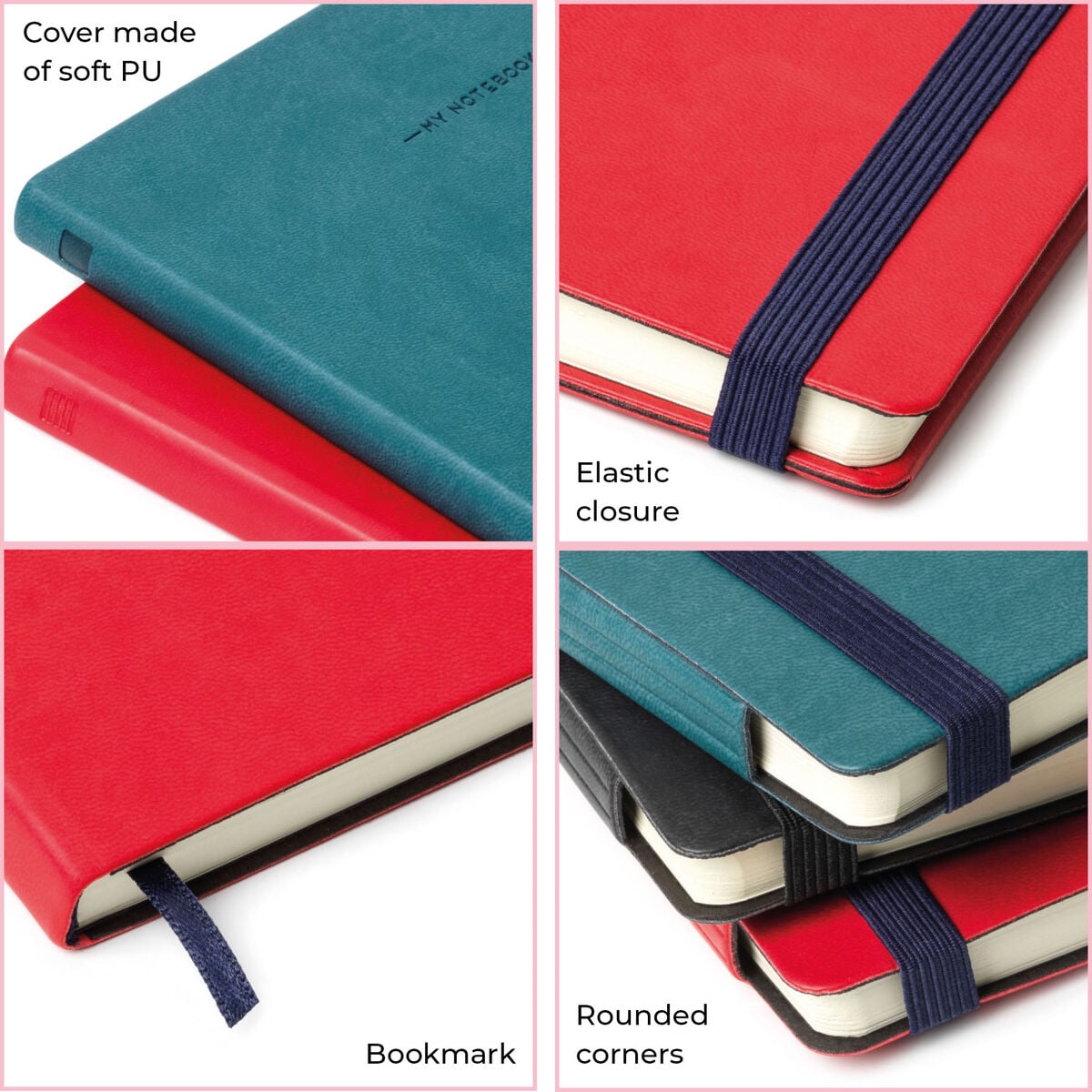Legami - Defter ile Blank Pages ve Monochrome Yumuşak Kılıf - Red - My Defter
