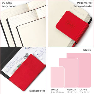Legami - Defter ile Blank Pages ve Monochrome Yumuşak Kılıf - Red - My Defter