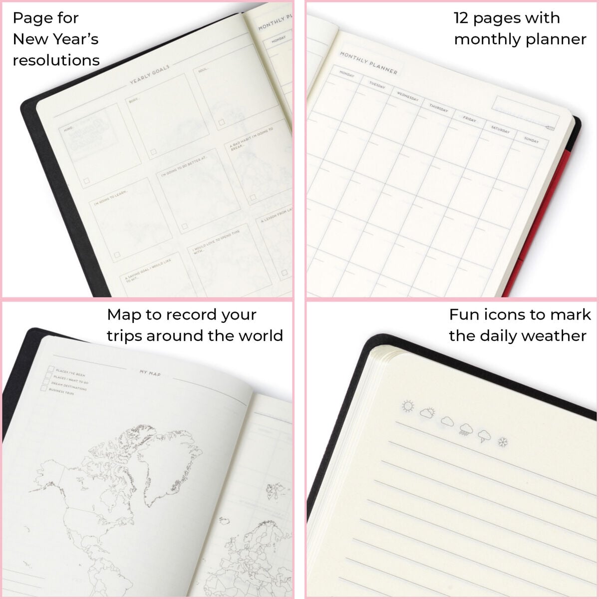 Legami - Defter ile Blank Pages ve Monochrome Yumuşak Kılıf - Red - My Defter