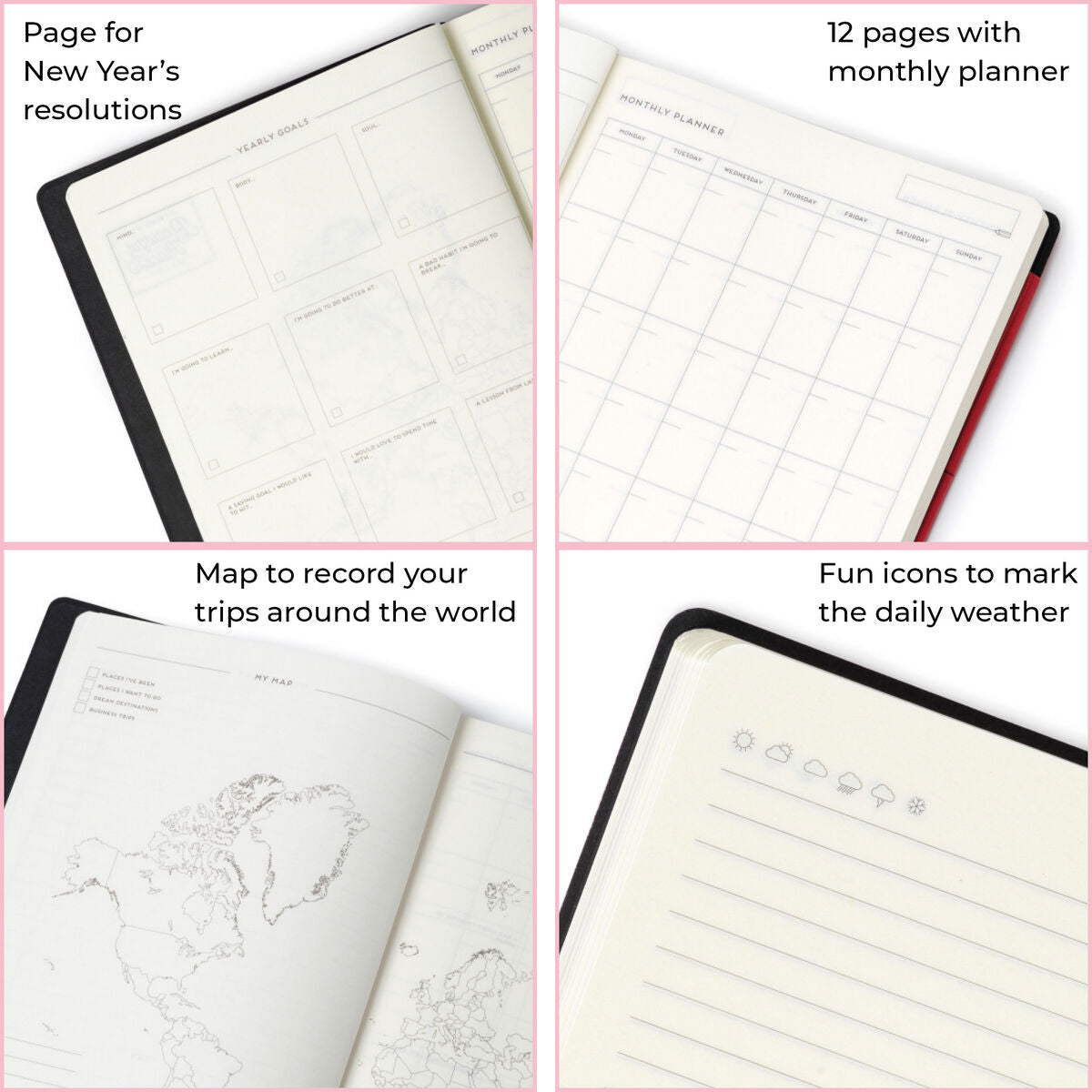 Legami - Defter ile Blank Pages ve Monochrome Yumuşak Kılıf - Bougainvillea - My Defter