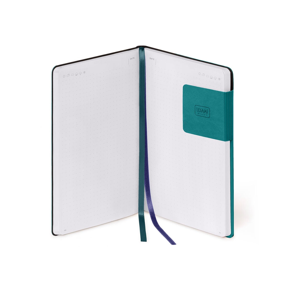 Legami - Cuaderno de puntos con tapa blanda monocromática - Verde malaquita - Mi cuaderno