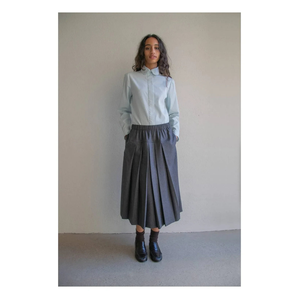THEAVANT - Falda de Lana Plisada | Gris