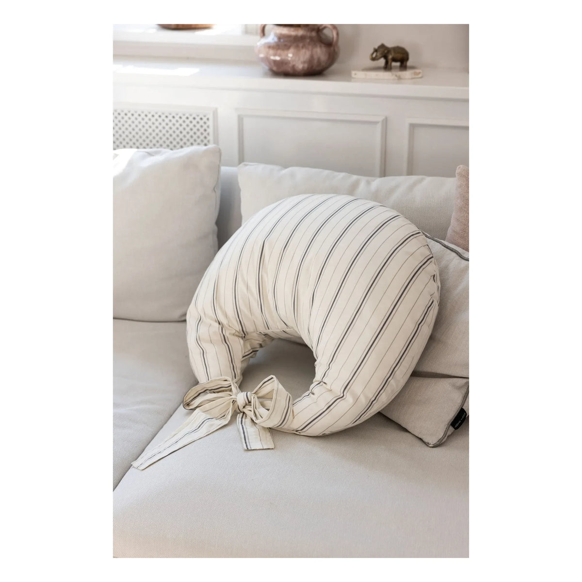 Sebra - Cream Striped Nursing Pillow | Beige