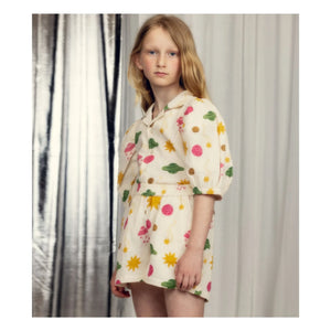 Mini Rodini - Espace Shorts Bio-Baumwoll-Musselin | Ecru