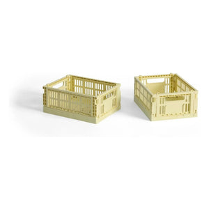 Hay - Crate Faltbare Kisten - 2er Set | Blassgelb