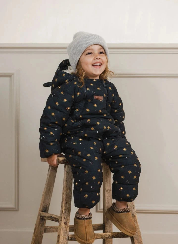 Töastie - Wasserfester, blumenbedruckter Cloud-Jacke | Dunkelblau