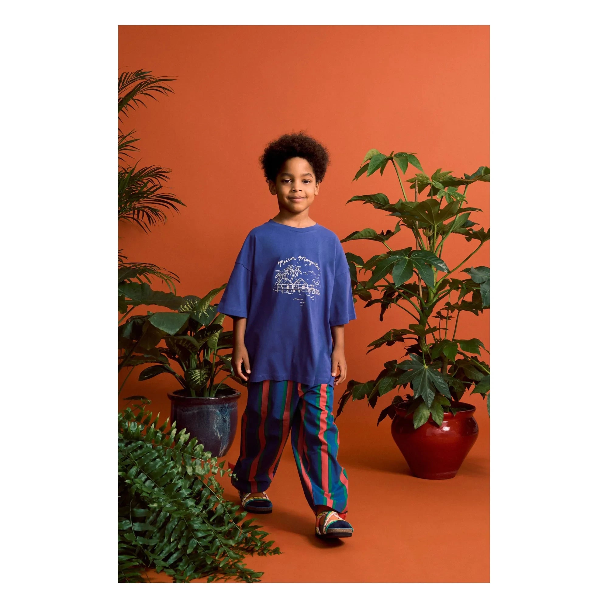 Maison Mangostan - Striped Pants | Navy Blue