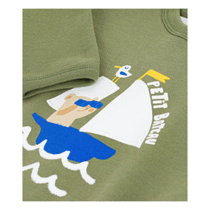 Petit Bateau - Organik pamuklu ayı sweatshirt | Haki