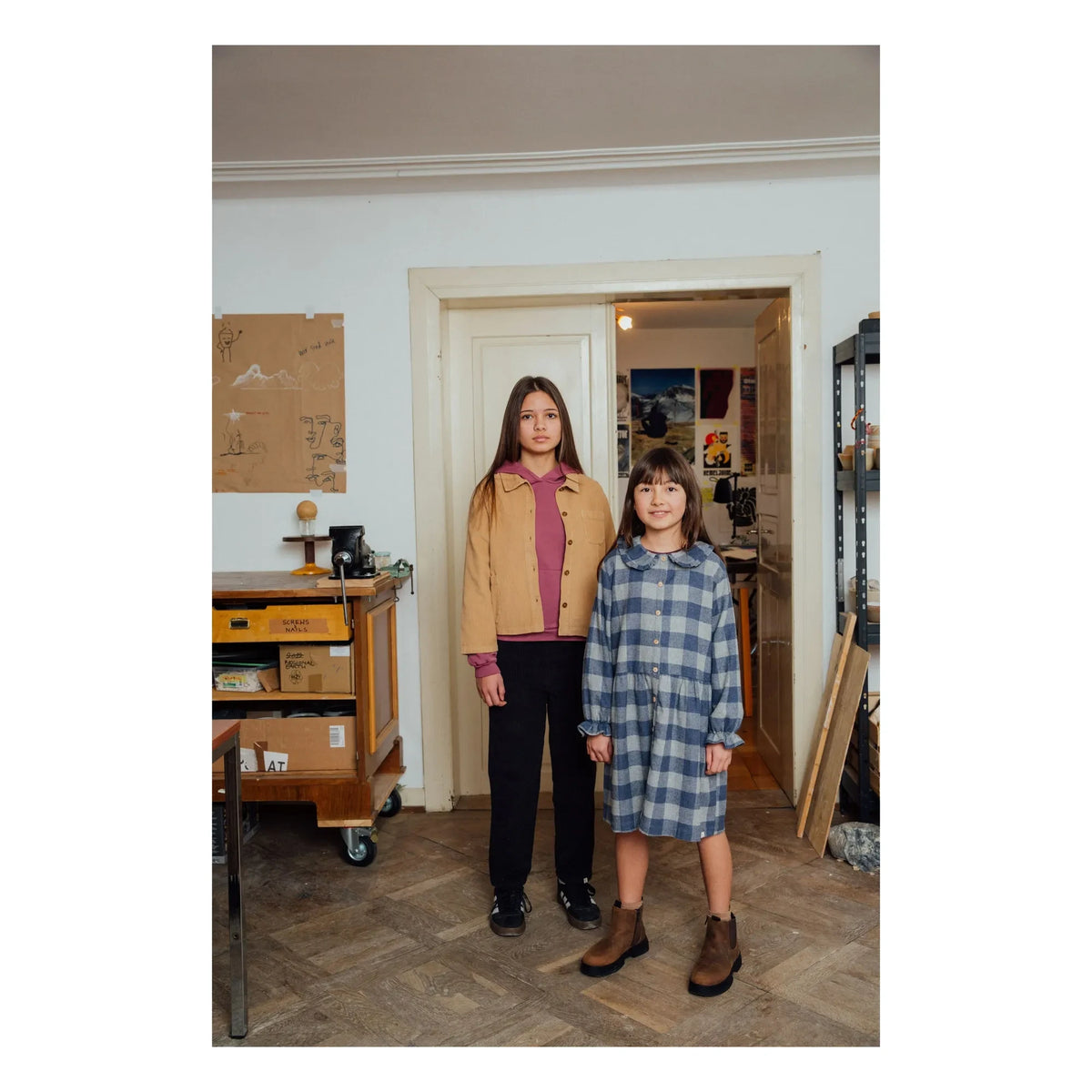 Matona - Carreaux Flanel Tencel Elbise | Mavi
