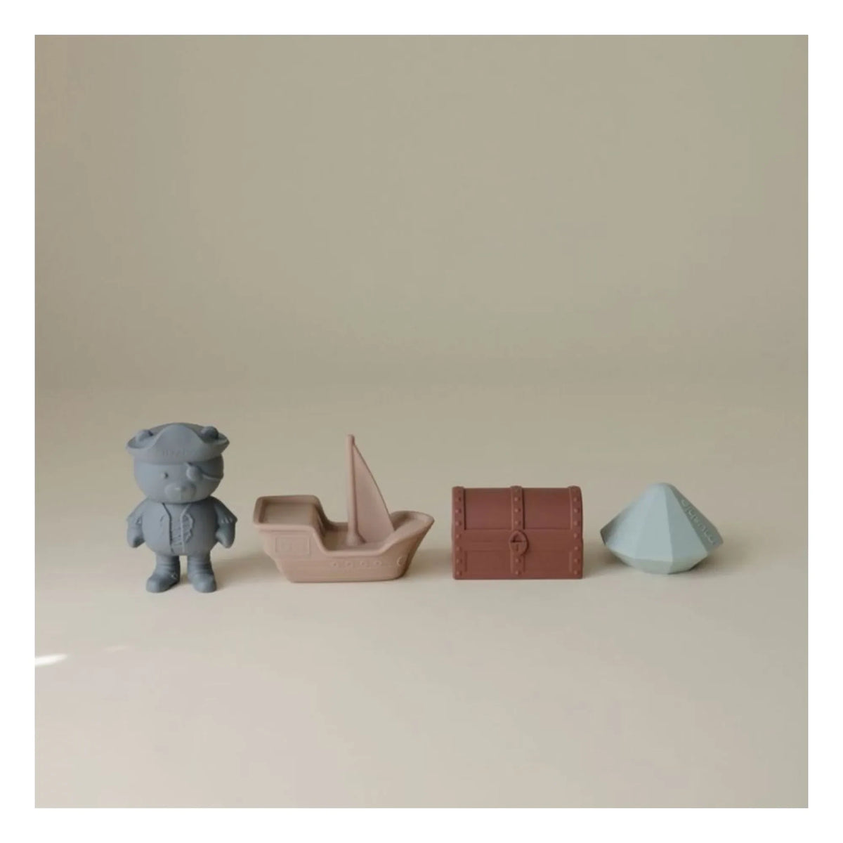 Mushie - Piraten-Badespielzeug - 4er-Set | Blau