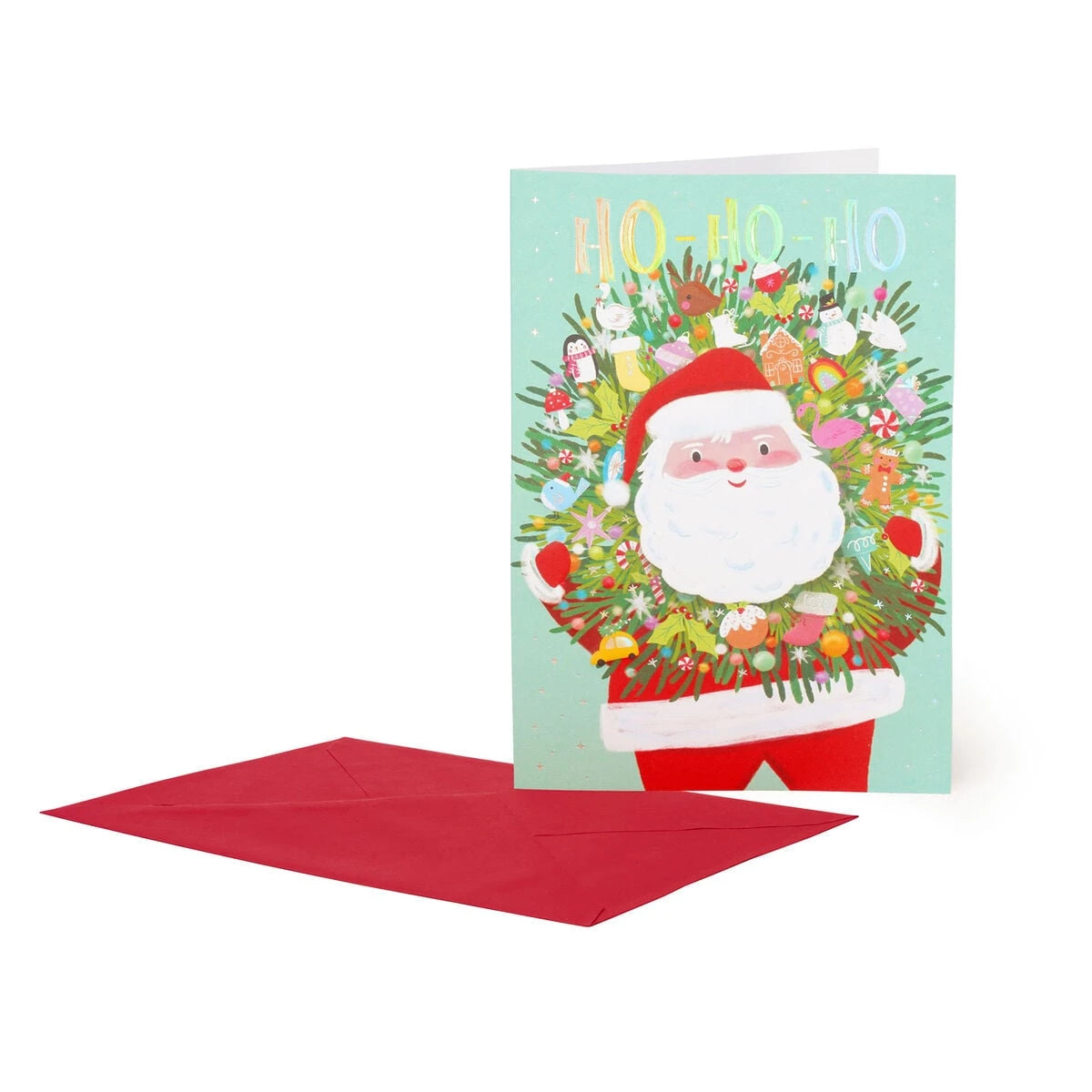 Legami - Santa Wreath Claus Noel Tebrik Kartı - Tebrik Kartı