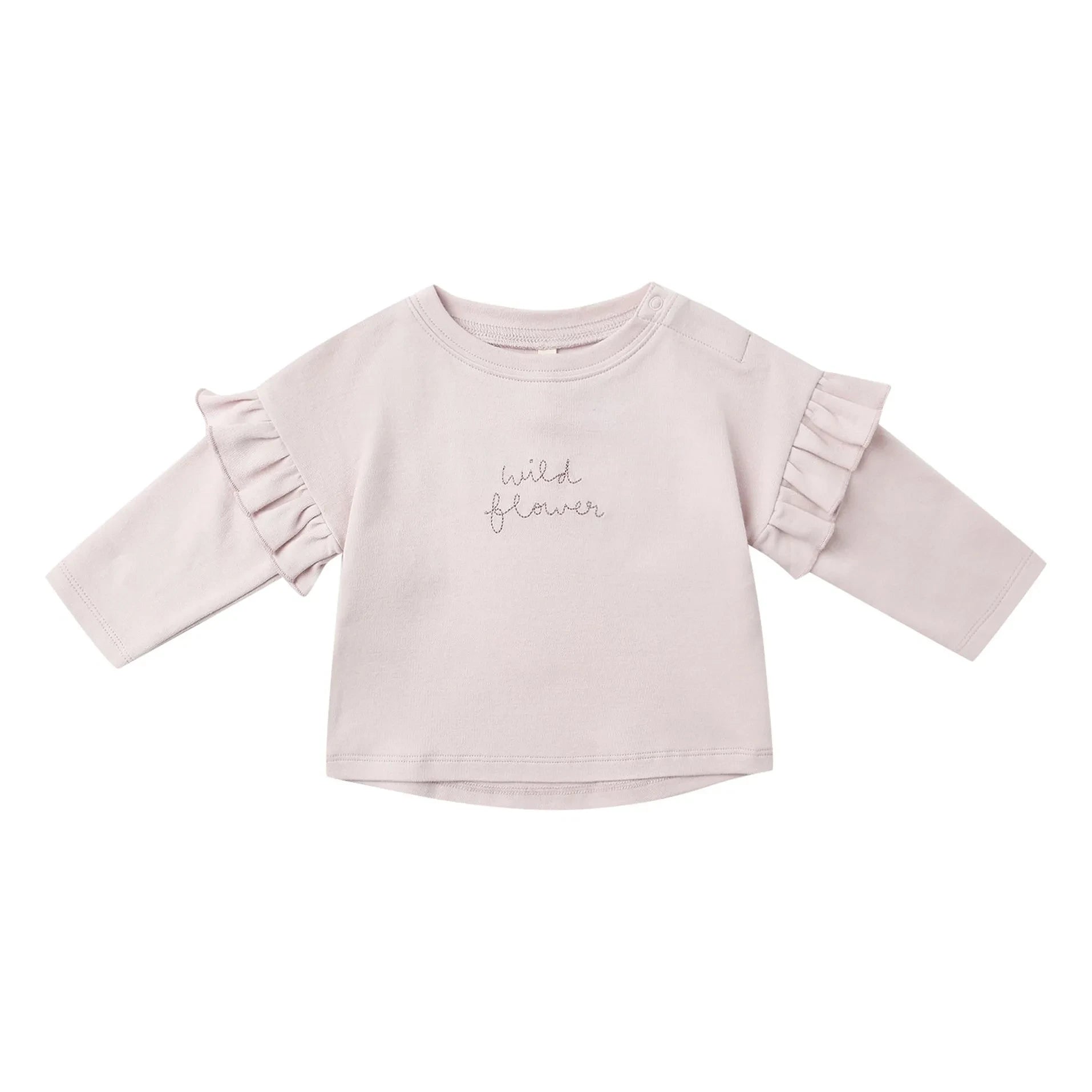 Quincy Mae - Yaban çiçeği organik pamuklu T-shirt | Leylak