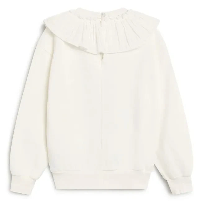 the new society - Beyaz Row Peter Pan Yaka Sweatshirt