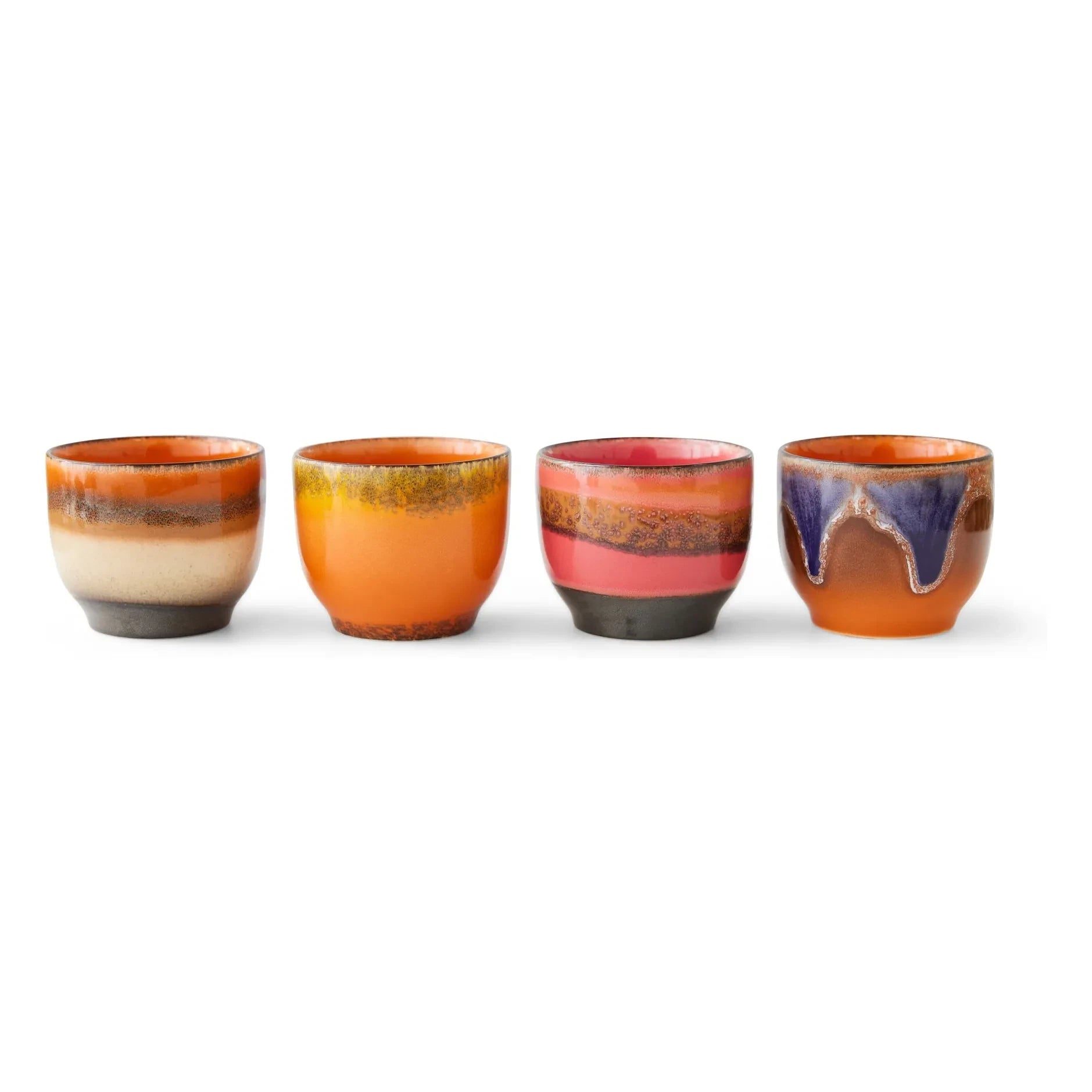 HKliving - Java Kaffeetassen - 70er Keramik - 4er Set