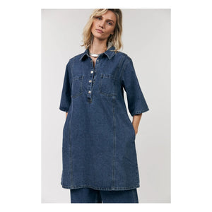 Lollys Laundry - Mola Baumwollkleid | Jeansblau