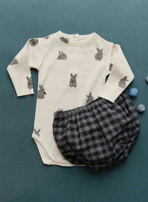 Studio Bohème - Lala Rabbits Organik Pamuklu Body | Ekru