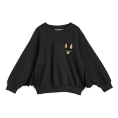 Mini Rodini - Sweatshirt Fledermaus aus Bio-Baumwolle | Schwarz