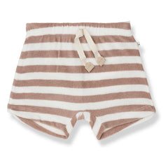 1+ in the family - Feres Striped Towel Bermuda Shorts | Taupe Brown