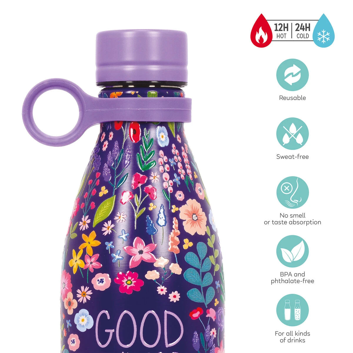 Legami - 800 ml Vakumlu Termos - Çiçekler - Sıcak & Soğuk