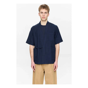 Anerkjendt - Akjesper Twill Kısa Kollu Kimono | Koyu Mavi